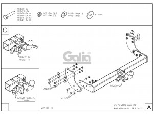 Фаркоп Galia шар С оцинкованный, быстросъемное крепление для Volkswagen Crafter № V086C