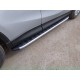 Пороги алюминиевые ТСС с накладкой серебристые для Mazda CX-5 2015-2021