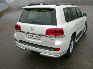 Защита задняя овальные уголки 75х42 мм для Toyota Land Cruiser 200 № TOYLC20015-16