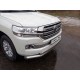 Защита переднего бампера двойная 76-75 мм ТСС для Toyota Land Cruiser 200 2015-2021