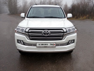 Защита передняя овальная длинная 75х42 мм ТСС для Toyota Land Cruiser 200 2015-2021