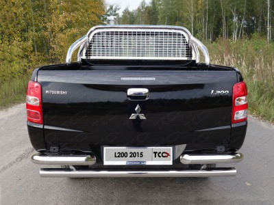 Защита кузова и заднего стекла без надписи 75х42 мм ТСС для Mitsubishi L200 2015-2019
