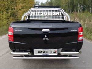 Защита кузова и заднего стекла со светодиодной фарой 75х42 мм для Mitsubishi L200 № MITL20015-50