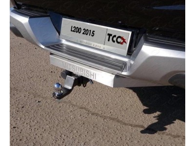 Фаркоп ТСС усиленный с надписью Mitsubishi для Mitsubishi L200 2015-2019