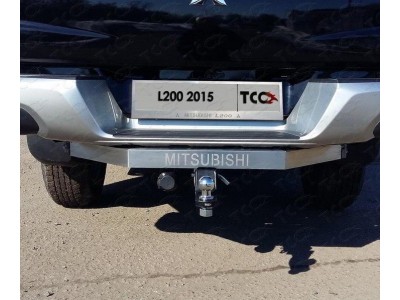 Фаркоп ТСС усиленный с надписью Mitsubishi для Mitsubishi L200 2015-2019